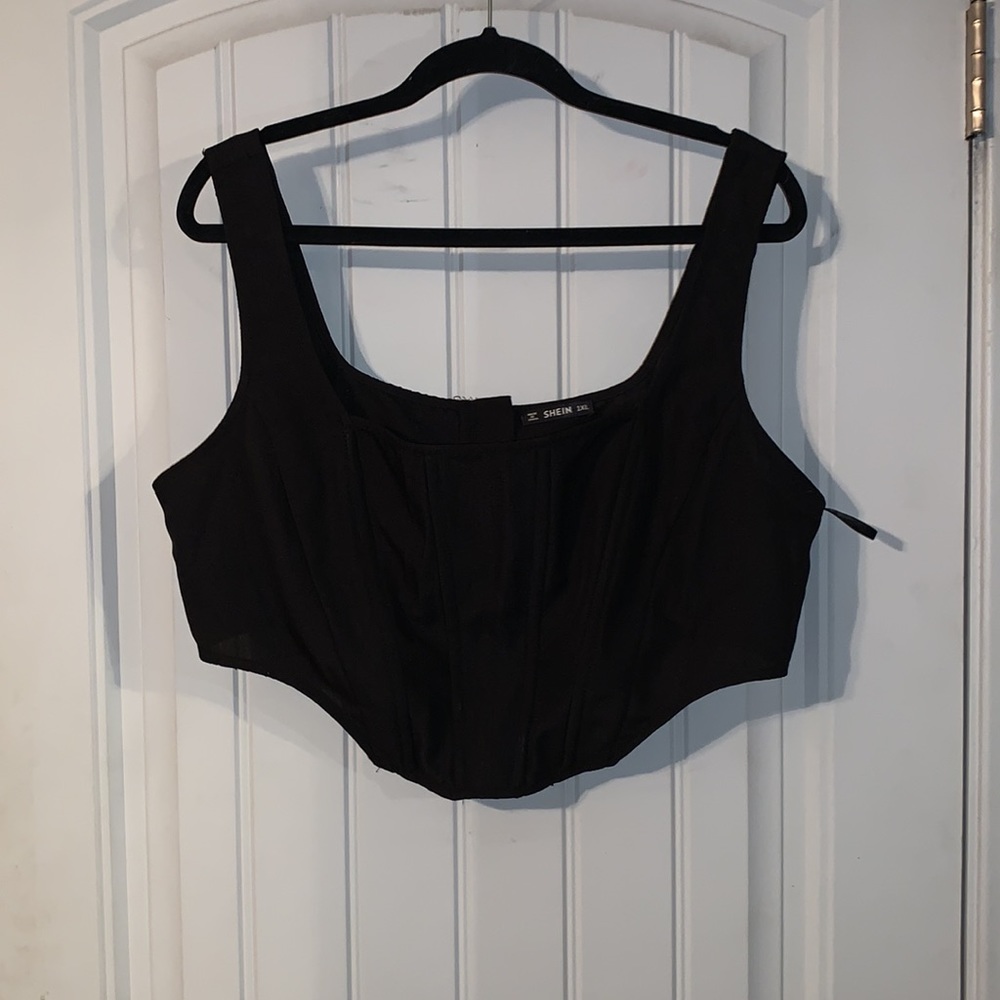 Black corset zip up top